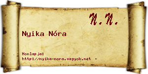 Nyika Nóra névjegykártya